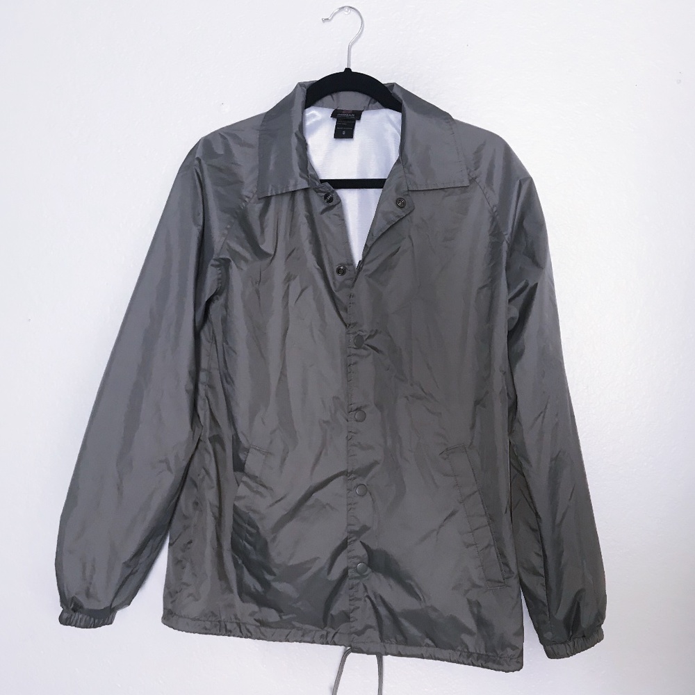 unisex mens collared button-up windbreaker